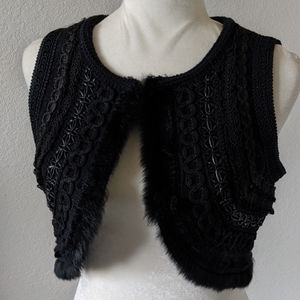 Cynthia Steffe faux fur/leather Cropped Vest
